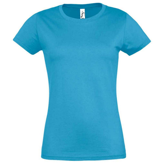 Aqua - Front - SOLS Womens-Ladies Imperial T-Shirt