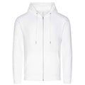 Arctic White - Front - Awdis Unisex Adult Organic Full Zip Hoodie