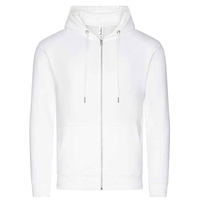 Arctic White - Front - Awdis Unisex Adult Organic Full Zip Hoodie