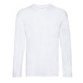 White - Front - Fruit of the Loom Unisex Adult Original Plain Long-Sleeved T-Shirt