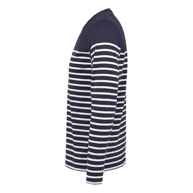 French Navy-White - Lifestyle - SOLS Mens Matelot Striped Long-Sleeved T-Shirt