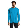 Aqua - Front - SOLS Mens Monarch Long-Sleeved T-Shirt