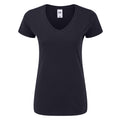 Deep Navy - Front - Fruit of the Loom Womens-Ladies Iconic 150 V Neck T-Shirt