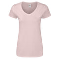 Powder Rose - Front - Fruit of the Loom Womens-Ladies Iconic 150 V Neck T-Shirt