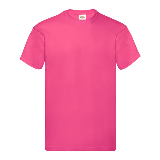 Fuchsia - Front - Fruit of the Loom Unisex Adult Original Cotton T-Shirt