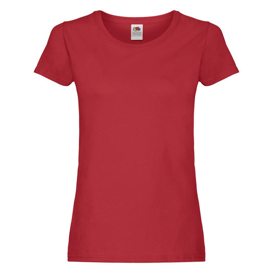 Red - Front - Fruit of the Loom Womens-Ladies Original Cotton T-Shirt
