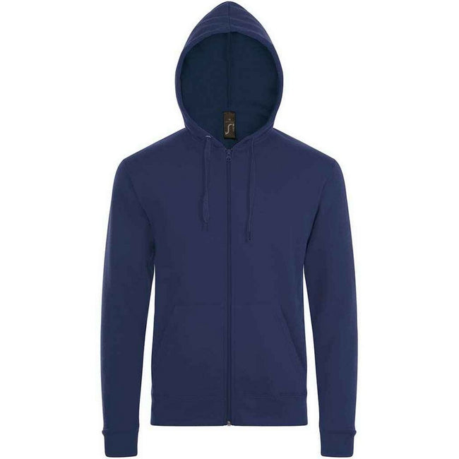 French Navy - Front - SOLS Unisex Adult Stone Hoodie