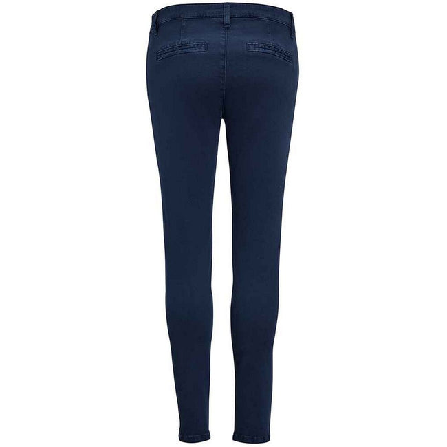 French Navy - Back - SOLS Womens-Ladies Jules 7-8 Chinos