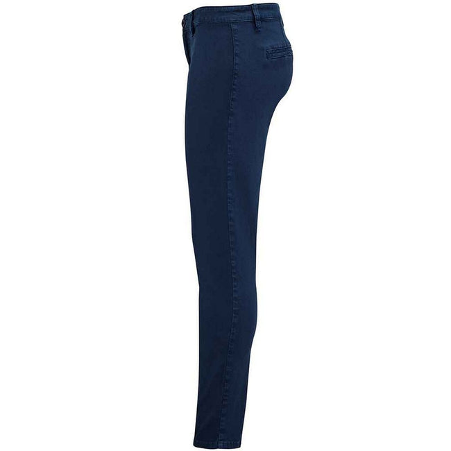 French Navy - Side - SOLS Womens-Ladies Jules 7-8 Chinos