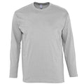 Grey Melange - Front - SOLS Mens Monarch Melange Long-Sleeved T-Shirt