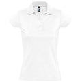 White - Front - SOLS Womens-Ladies Prescott Jersey Polo Shirt