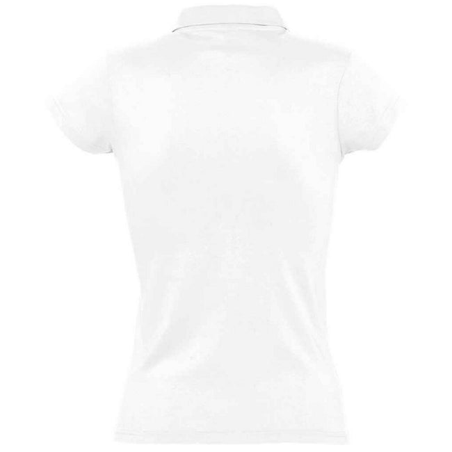 White - Back - SOLS Womens-Ladies Prescott Jersey Polo Shirt