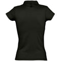 Deep Black - Back - SOLS Womens-Ladies Prescott Jersey Polo Shirt