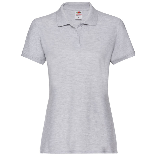 Grey - Front - Fruit of the Loom Womens-Ladies Premium Heather Polo Shirt