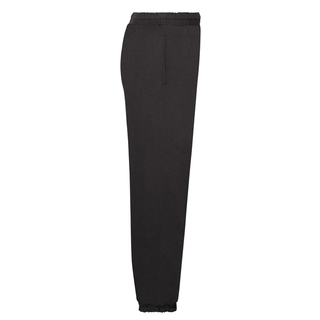 Black - Side - Fruit of the Loom Childrens-Kids Premium Elasticated Cuff Jogging Bottoms