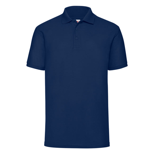 Navy - Front - Fruit of the Loom Mens 65-35 Pique Polo Shirt