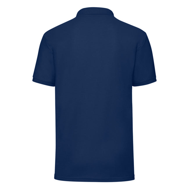 Navy - Back - Fruit of the Loom Mens 65-35 Pique Polo Shirt