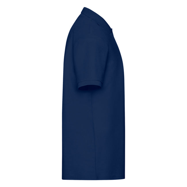 Navy - Side - Fruit of the Loom Mens 65-35 Pique Polo Shirt