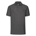 Dark Heather Grey - Front - Fruit of the Loom Mens 65-35 Pique Polo Shirt