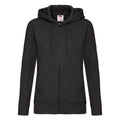 Black - Front - Fruit of the Loom Womens-Ladies Premium Sweat Hoodie