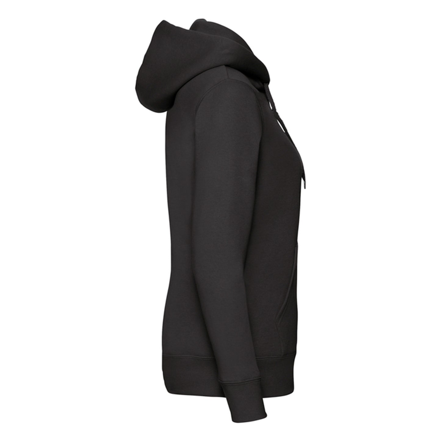 Black - Side - Fruit of the Loom Womens-Ladies Premium Sweat Hoodie