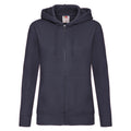 Deep Navy - Front - Fruit of the Loom Womens-Ladies Premium Sweat Hoodie