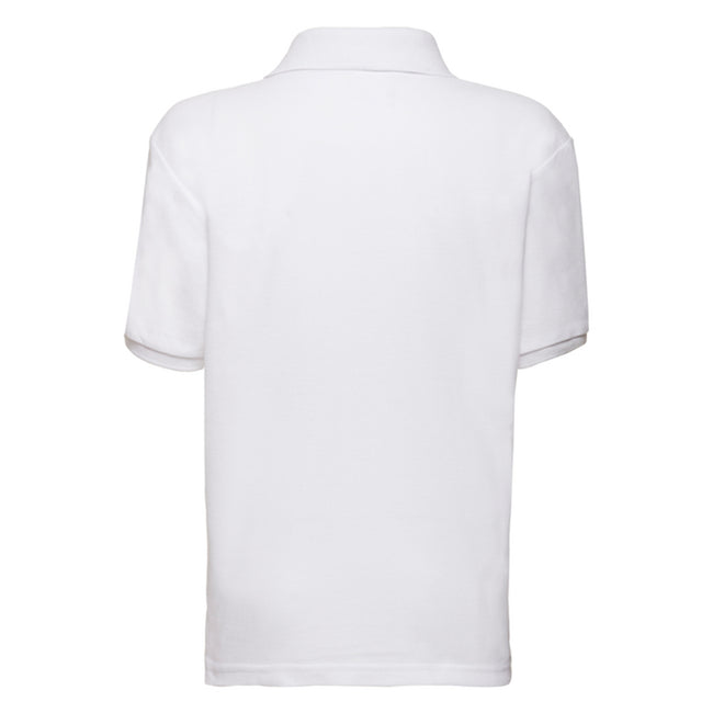 White - Back - Fruit of the Loom Childrens-Kids 65-35 Polo Shirt