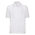 White - Front - Fruit of the Loom Childrens-Kids 65-35 Polo Shirt