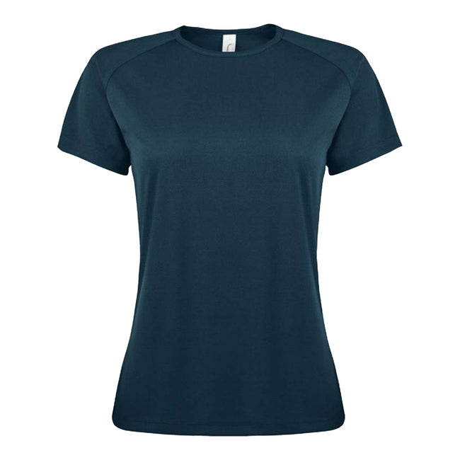 Petroleum Blue - Front - SOLS Womens-Ladies Sporty Raglan T-Shirt