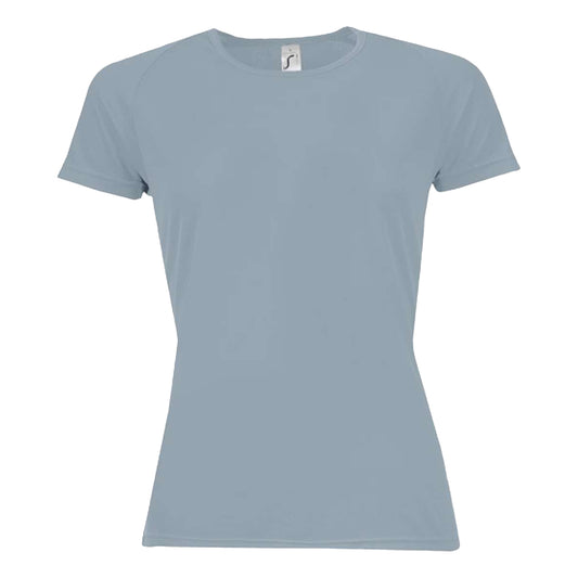 Pure Grey - Front - SOLS Womens-Ladies Sporty Raglan T-Shirt