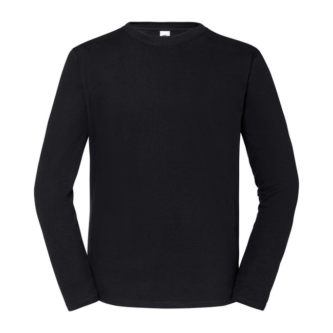 Black - Front - Fruit of the Loom Unisex Adult Iconic 195 Long-Sleeved T-Shirt