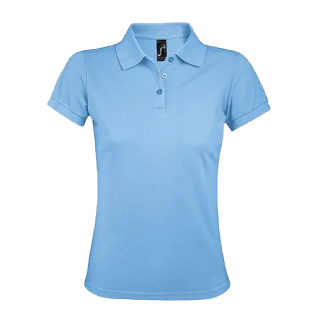 Sky Blue - Front - SOLS Womens-Ladies Prime Polo Shirt