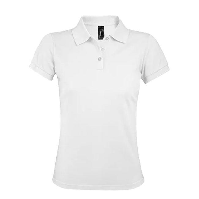 White - Front - SOLS Womens-Ladies Prime Polo Shirt