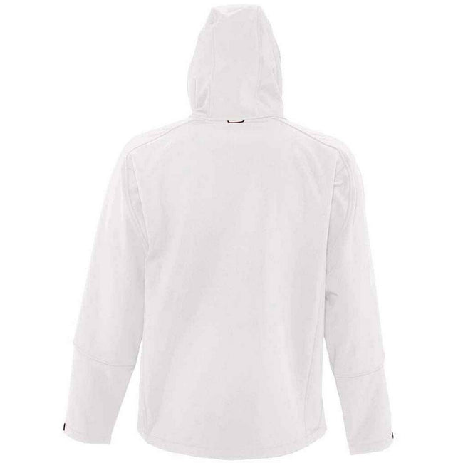 White - Back - SOLS Mens Replay Hooded Soft Shell Jacket