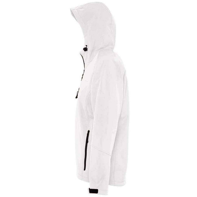 White - Side - SOLS Mens Replay Hooded Soft Shell Jacket