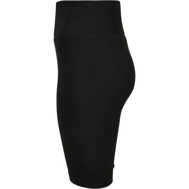 Black - Side - Build Your Brand Womens-Ladies High Waist Cycling Shorts