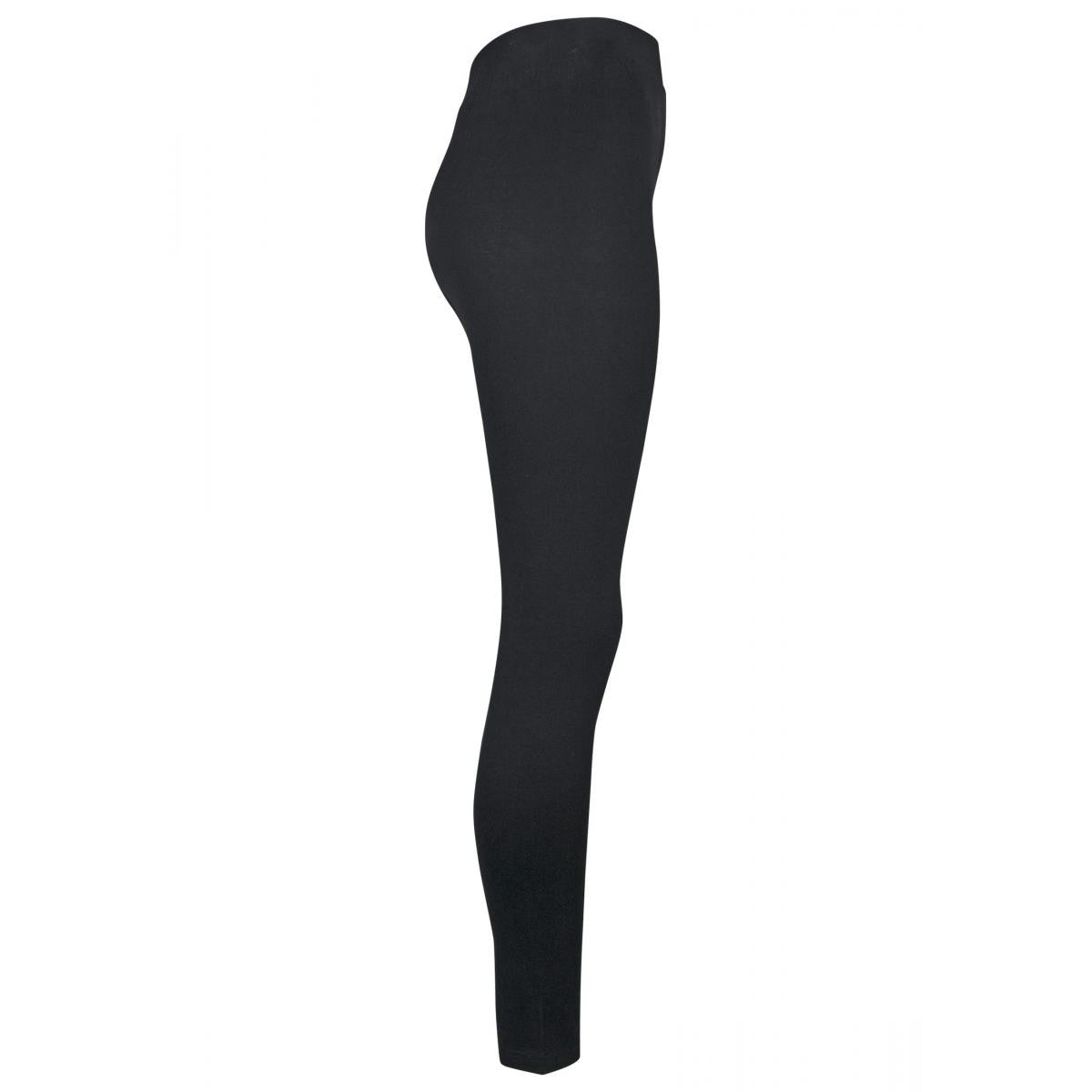 Black - Lifestyle - Build Your Brand Womens-Ladies Jersey Stretch Leggings