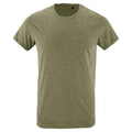 Khaki Green Heather - Front - SOLS Mens Regent Polycotton Slim T-Shirt