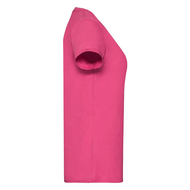 Fuchsia - Side - Fruit of the Loom Womens-Ladies Valueweight T-Shirt