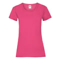 Fuchsia - Front - Fruit of the Loom Womens-Ladies Valueweight T-Shirt
