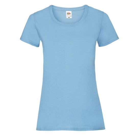 Sky Blue - Front - Fruit of the Loom Womens-Ladies Valueweight T-Shirt
