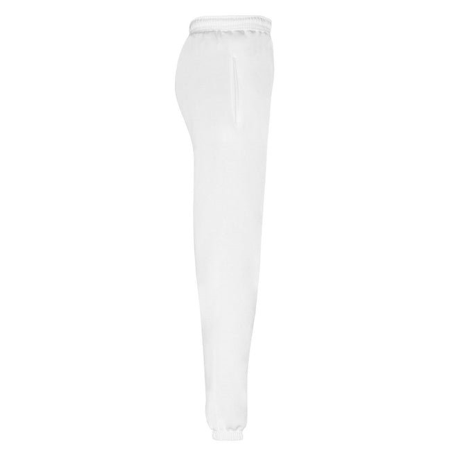White - Side - Fruit of the Loom Mens Classic Elasticated Cuff Jogging Bottoms