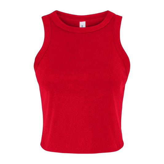 Solid Red - Front - Bella + Canvas Womens-Ladies Micro-Rib Racerback Tank Top