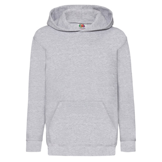 Heather Grey - Front - Fruit of the Loom Childrens-Kids Classic Plain Hoodie