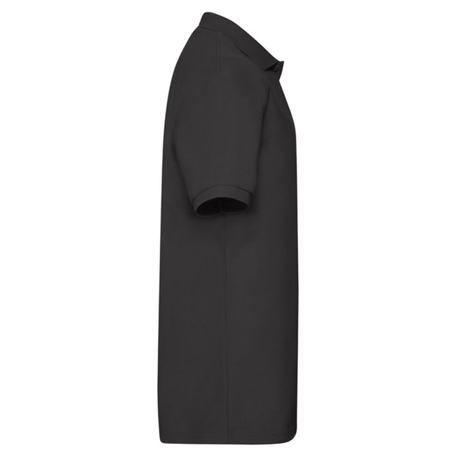 Black - Side - Fruit of the Loom Mens Heavyweight Polo Shirt