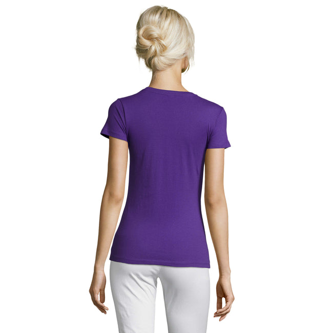 Dark Purple - Back - SOLS Womens-Ladies Regent T-Shirt