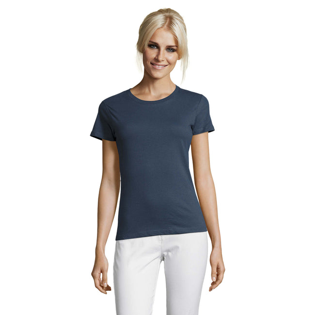 Denim - Front - SOLS Womens-Ladies Regent T-Shirt