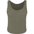 Olive - Front - Build Your Brand Womens-Ladies Oversized Tank Top