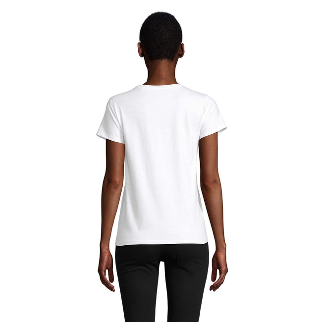 White - Back - SOLS Womens-Ladies Pioneer T-Shirt