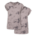 Light Grey - Front - Build Your Brand Womens-Ladies Batik Dye Extended Shoulder T-Shirt